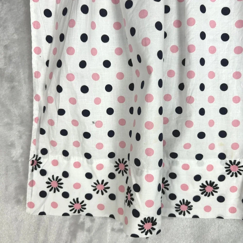 Polka Dot Apron White Pink Black Floral‎ Detail Vintage Style Cute
